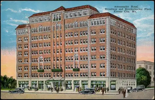 Kansas City Ambassador Hotel, Broadway and Knickerbocker Place 1928