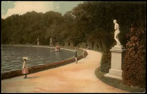 Ansichtskarte Stuttgart Partie am Kgl. Anlagensee 1908