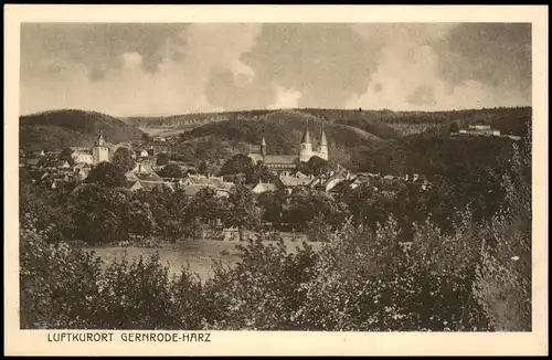 Ansichtskarte Gernrode-Quedlinburg Panorama-Ansicht, Ortsansicht 1910