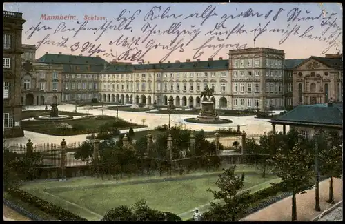 Ansichtskarte Mannheim Schloss Partie (Castle Building) 1915