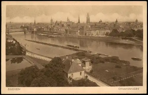Ansichtskarte Bremen Panorama-Ansicht, Gesamtansicht 1926