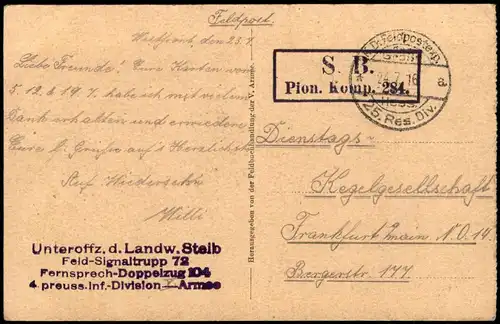 Longuyon Strasse Ansicht 1. Weltkrieg 1916 Feldpost gelaufen (SB Briefstempel)