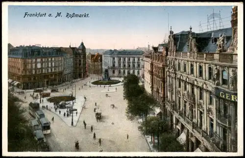 Ansichtskarte Frankfurt am Main Roßmarkt Häuser Partie Totalansicht 1910
