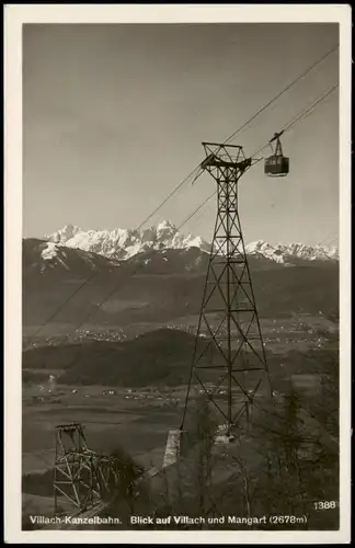 AK Villach Villach-Kanzelbahn Blick auf Villach und Mangart (2672m), 1930