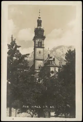 Hall in Tirol Solbad Hall Ortsansicht, Partie an der Kirche 1918