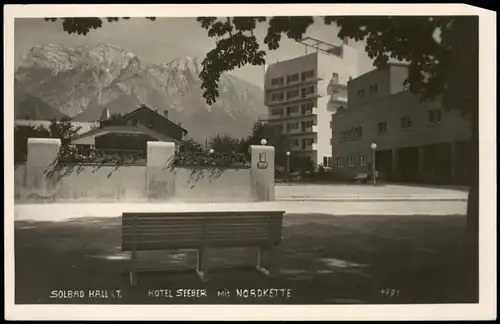 Ansichtskarte Hall in Tirol Solbad Hall HOTEL SEEBER Mit NORDKETTE 1930