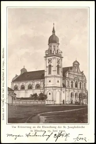 München St. Josefikirche, Josephskirche, Erinnerung Einweihung 1904