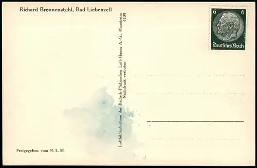 Ansichtskarte Bad Liebenzell Flugzeugaufnahme Luftbild-Aufnahme 1940