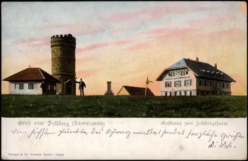 Feldberg (Schwarzwald)    Restaurant 1902  gel. Bahnpoststempel Frankfurt