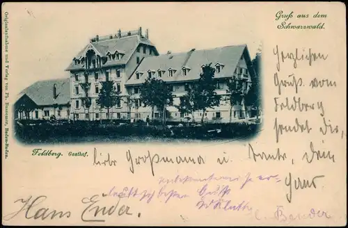 Ansichtskarte Feldberg (Schwarzwald)   Schwarzwald Gasthof 1899  div Stempel