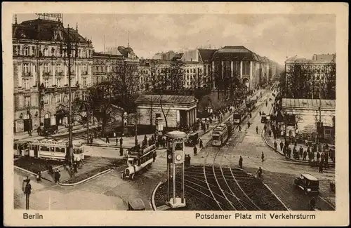 Tiergarten-Berlin Potsdamer Platz, Straßenbahn Verkehrsinsel 1927