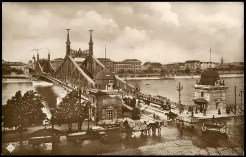 Postcard Budapest Franz-Josephs-Brücke Ferenc József hid 1930