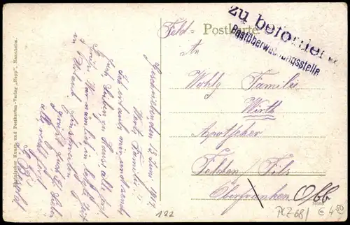 Mannheim  Partie am Rhein Kohle-Dampfer Schiffe 1917  Feldpost gelaufen