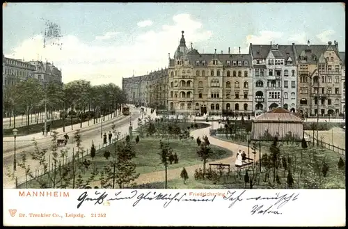 Ansichtskarte Mannheim Strassen Ansicht Partie am Friedrichsring 1905