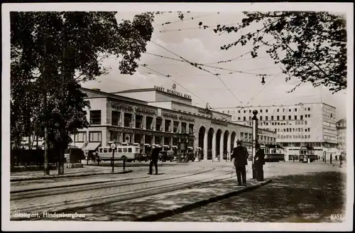 Stuttgart Hindenburgbau, Straße Bus - Mercedes Benz Werbung 1932