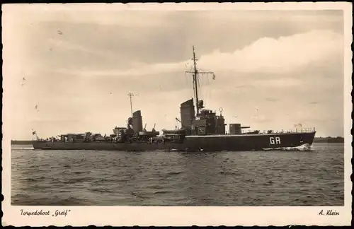 Schiffe Kriegsschiffe Marine Torpedoboot Greif 1935 gel Landpoststempel Dangast
