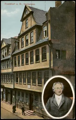 Ansichtskarte Frankfurt am Main Goethehaus, Medallion 1918