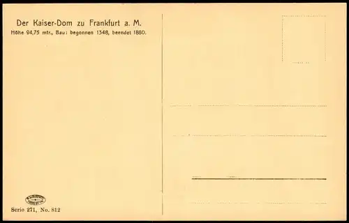Ansichtskarte Frankfurt am Main Der Kaiser-Dom 1912