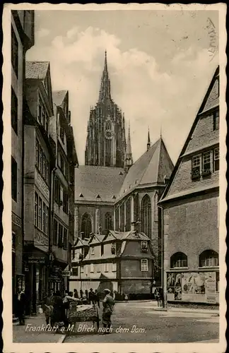 Ansichtskarte Frankfurt am Main Dom, Straße - Maggi-Webung 1937