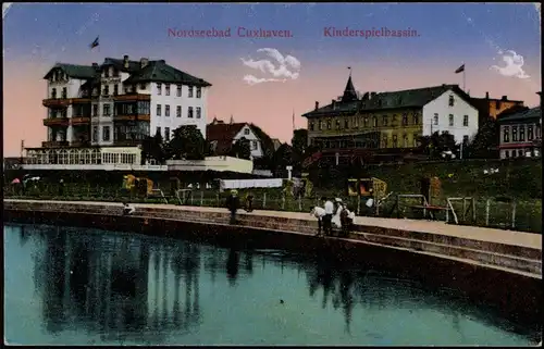 Ansichtskarte Cuxhaven Kinderspielbassin 1914