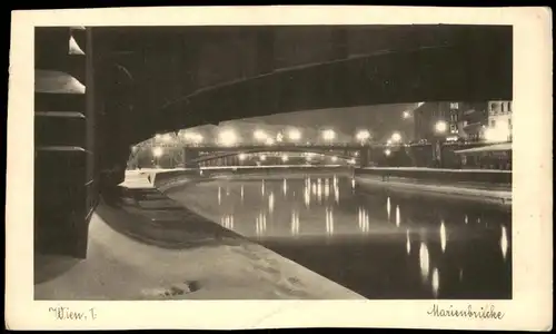 Ansichtskarte Wien Partie an der Marienbrücke 1940