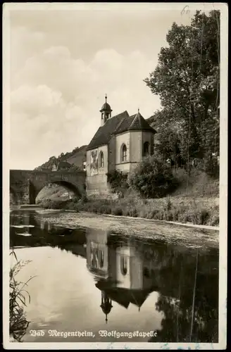 Ansichtskarte Bad Mergentheim Wolfgangskapelle, Fluss Partie 1937