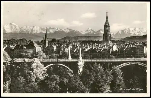 Ansichtskarte Bern (Schweiz) Berne Berne et les Alpes Panorama-Ansicht 1955