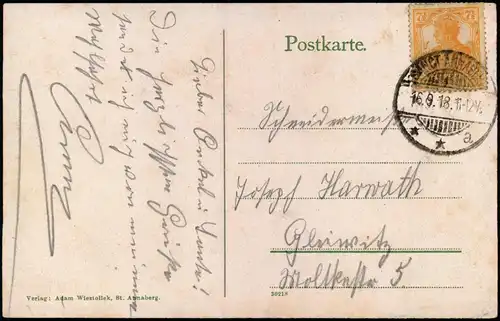 St. Annaberg Góra Świętej Anny Panorama-Ansicht, Ortsansicht 1918