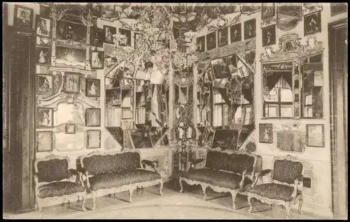 Ansichtskarte Rastatt Schloss Favorite - Spiegelzimmer. 1916