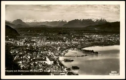 Ansichtskarte Bregenz Blick über die Stadt 1939