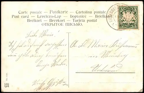 Ansichtskarte .Bayern Bayern. Säugling - Scherzkarte, Bier Biertrinken 1911
