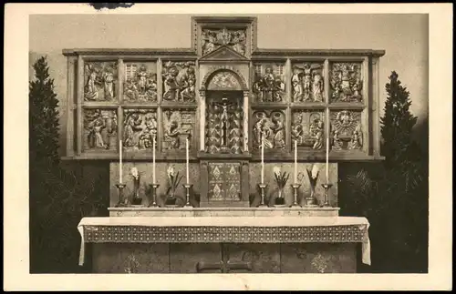 Ansichtskarte Pullach (Isartal) Berchmanskolleg Hochaltar mit Relief 1930