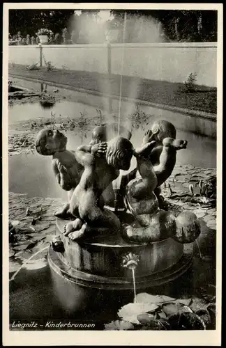 Postcard Liegnitz Legnica Liegnitz Kinderbrunnen Kinder-Brunnen 1940