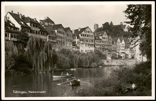 Ansichtskarte Tübingen Partie am Neckar mit Ruderbooten, Neckaransicht 1940