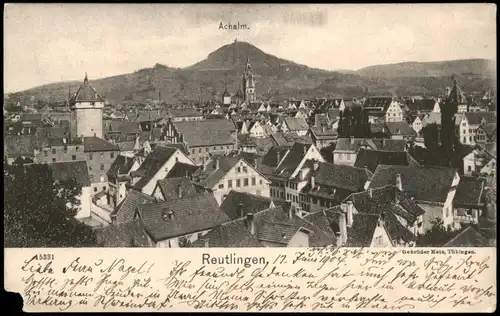 Ansichtskarte Reutlingen Panorama-Ansicht 1904    OBERNDORF (Ankunftsstempel)