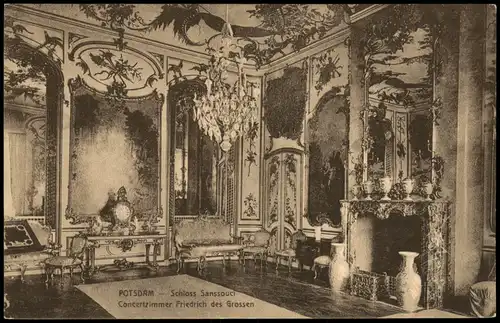 Ansichtskarte Potsdam Sanssouci Concertzimmer Friedrich des Grossen 1910