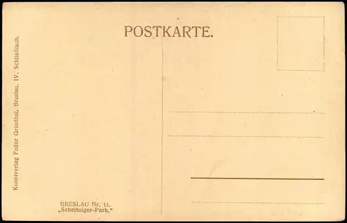 Postcard Breslau Wrocław Scheitniger Park 1924