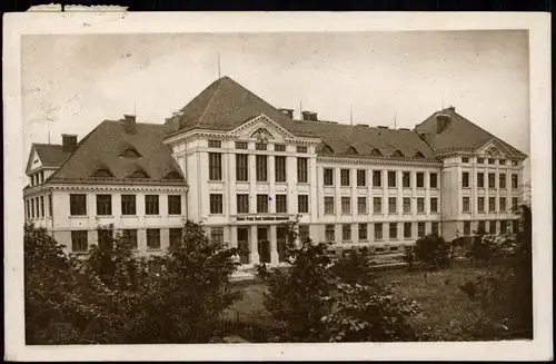 Asch Aš Kaiser Franz Josef-Jubiläums-Gymnasium 1916  gel. Stempel Überprüft