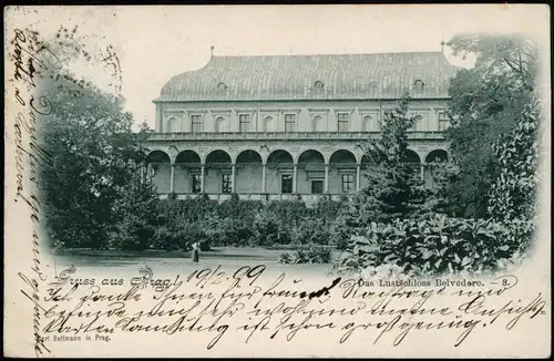 Postcard Prag Praha Das Lustschloss Belvedere 1899