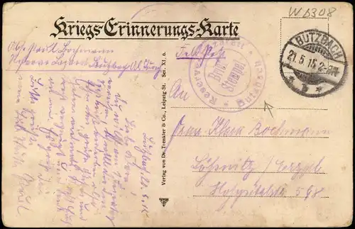 Ansichtskarte  Belgische Artilleristen   Bürgergardist. 1915 Feldpost Butzbach