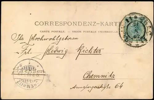 Postcard Prag Praha k &. k. Cadettenschule 1902