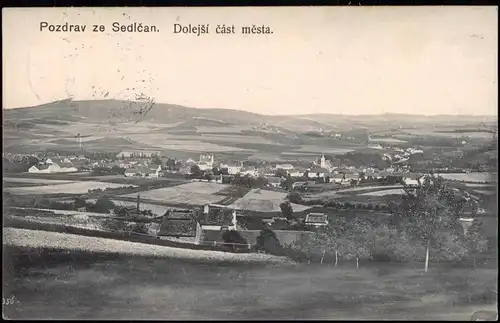 Postcard Seltschan Sedlčany Selčan Totale bei Pribram 1906
