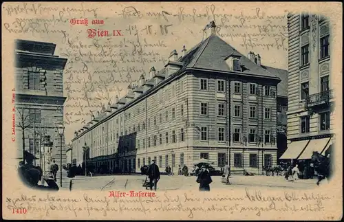 Postcard Prag Praha Straßenpartie Alfer-Kaserne 1900