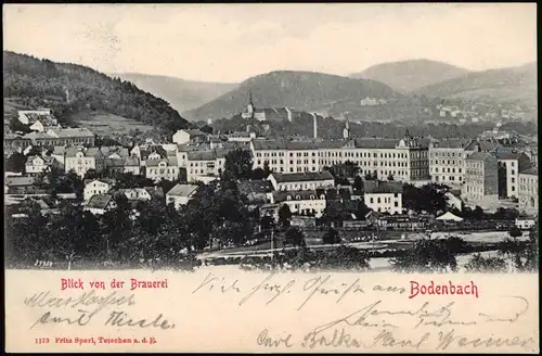 Postcard Tetschen-Bodenbach Decín Blick von der Brauerei 1902