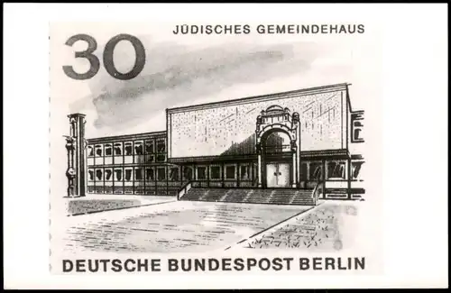 Tegel-Berlin Briefmarke Jüdisches Gemeindehaus Sonderstempel Flughafen 1966