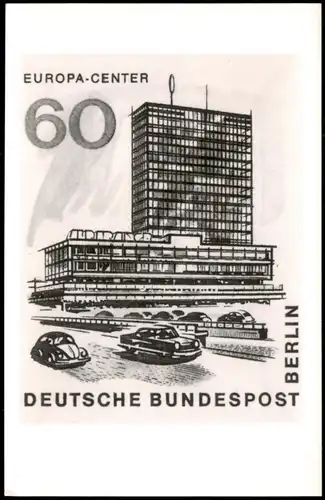 Tegel-Berlin EUROPA-CENTER Briefmakre   Sonderstempel Berlin  Flughafen 1966