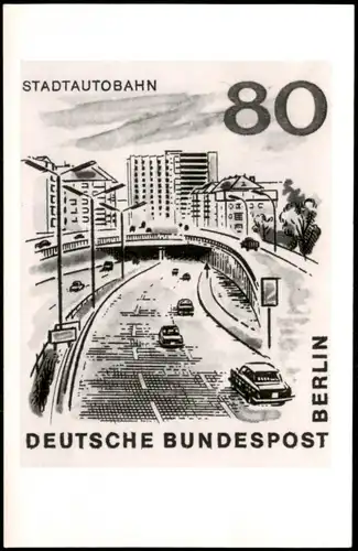 Tegel-Berlin Briefmarke STADTAUTOBAHN  Sonderstempel   Airport Flughafen 1966