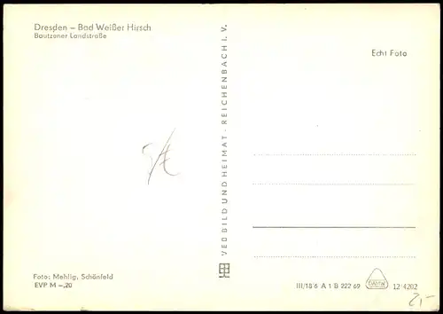 Weißer Hirsch-Dresden Stadtteilansicht Bautzener Landstraße 1969