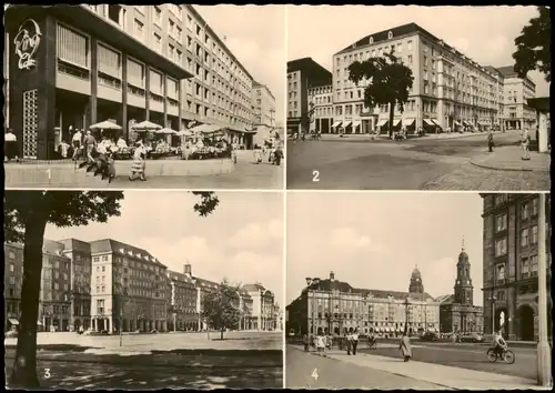 Dresden DDR Mehrbild-AK Ringcafé Altmarkt, Ernst-Thälmann-Straße uvm. 1960