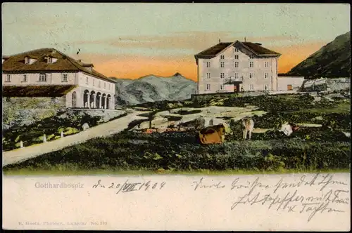 Ansichtskarte Andermatt Gotthardhospiz St. Gotthard Hospiz 1904